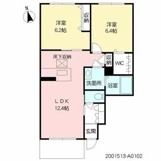 アトリエール【A0102号室】の間取り