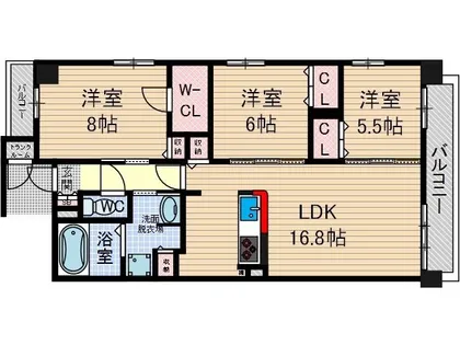 イーストコートアイ別院町【2階】の間取り