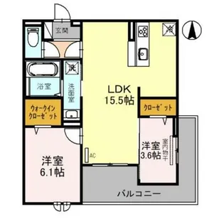 大阪府大阪市住吉区苅田4丁目【アパート】の間取り
