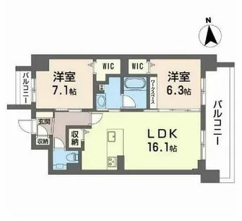 クオリア覚王山【0101号室】の間取り