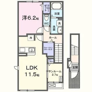 アンソレイユ Ⅱ【2階】の間取り