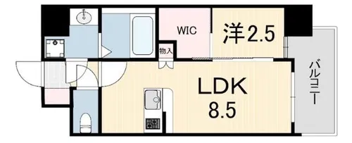 プレリスNEO神戸湊川公園ヴェルト【5階】の間取り