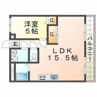 ハイツ多聞【3階】の間取り