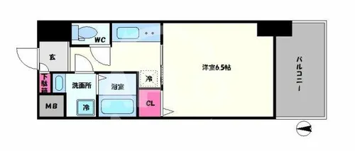 LUMINOUS天王寺舟橋【4階】の間取り
