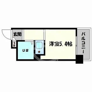 パークサイド上本町駅前【6階】の間取り