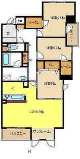 コルティーレマルフク【5階】の間取り