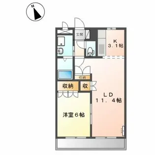 ラブリータウンA棟【1階】の間取り