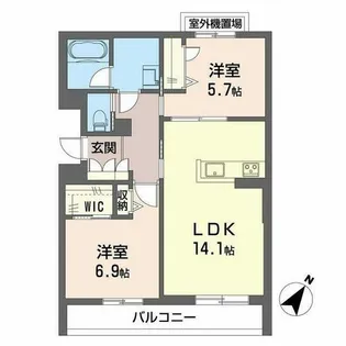 ヘミングウェイ【0203号室】の間取り