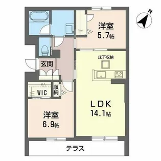 ヘミングウェイ【0103号室】の間取り