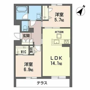 ヘミングウェイ【0103号室】の間取り