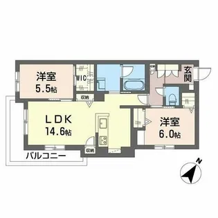 ヘミングウェイ【0201号室】の間取り