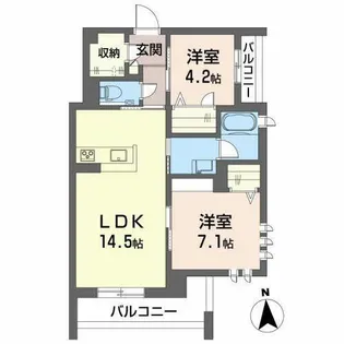 シャーメゾン クレスト【2階】の間取り