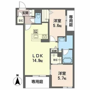 シャーメゾン フェリーチェ【0101号室】の間取り