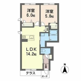 シャーメゾン日方【0101号室】の間取り