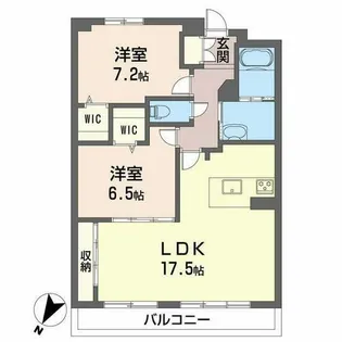 メゾンベール六甲山手【0202号室】の間取り