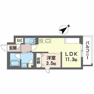 アイエフノヴァ水波町【0503号室】の間取り