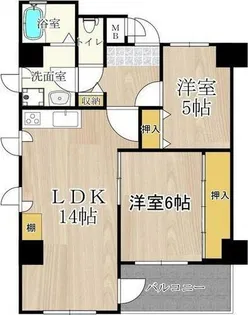 ロベリア弐番館【6階】の間取り