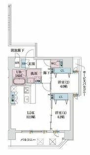 スプランディッド梅田WEST【2階】の間取り