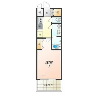 大阪府大阪市西淀川区野里2丁目【マンション】の間取り