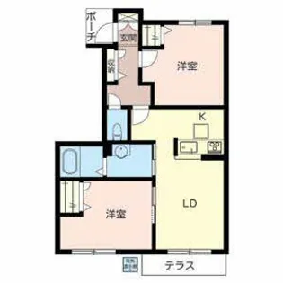 ビューテラス【0102号室】の間取り