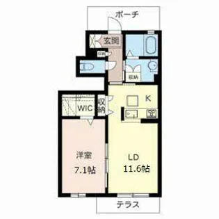 レクシエ南王子【0103号室】の間取り