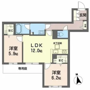 SOLEDINO 川西池田 suite【0105号室】の間取り