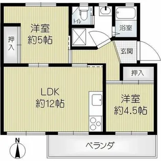 明舞第2団地8号棟【4階】の間取り