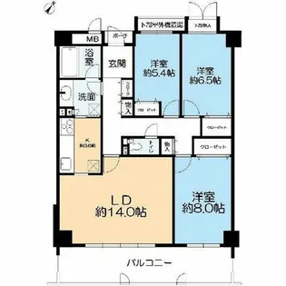 グランコリーナ西神南七番館【10階】の間取り