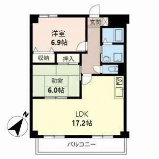 レジデンス笹原【0202号室】の間取り