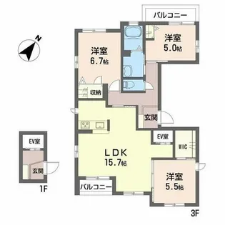 シャーメゾンセレッソ・カーサ【0301号室】の間取り