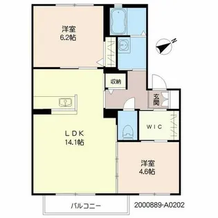 グランドソレイユ柏の森 A棟【A0202号室】の間取り