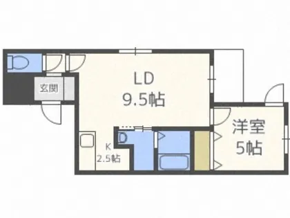 calme令北8条【5階】の間取り