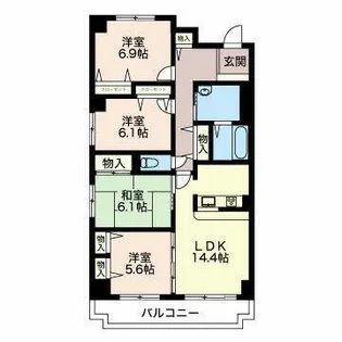 三渓ヒルズ【3階】の間取り