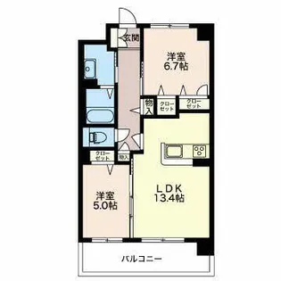 St.パトリク館【0402号室】の間取り