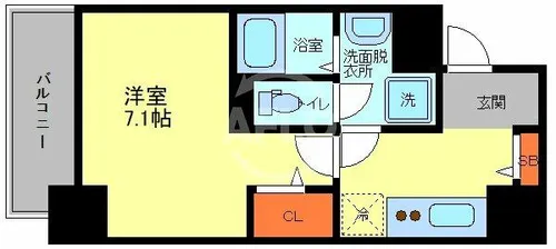 アドバンス上町台シュタット【10階】の間取り