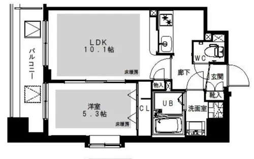 ラムール難波西【3階】の間取り