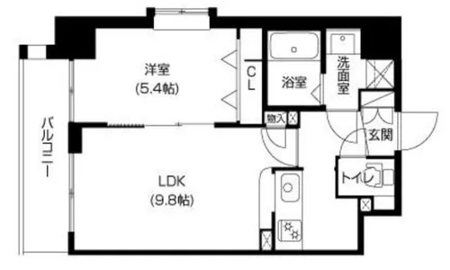 ラムール玉造【4階】の間取り