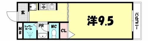 パレビアンスハイツ【102号室】の間取り