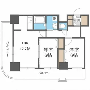 ティアラタワー中島倶楽部【6階】の間取り