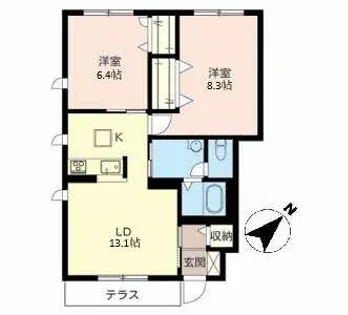 アゼリア宮上C【0101号室】の間取り