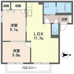 サニーサイドC【2階】の間取り