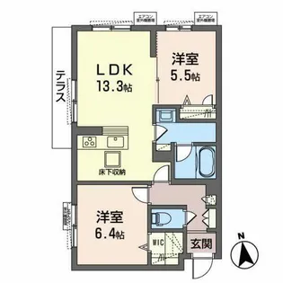 シャーメゾン 中鴻池II A棟【0103号室】の間取り