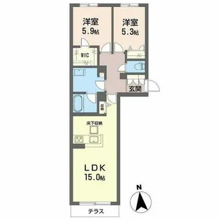 シャーメゾン グランシャリオ【1階】の間取り