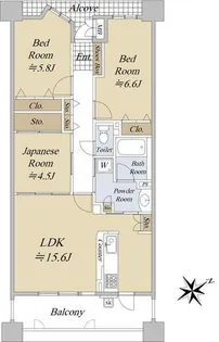グラン・コート鶴舞【11階】の間取り