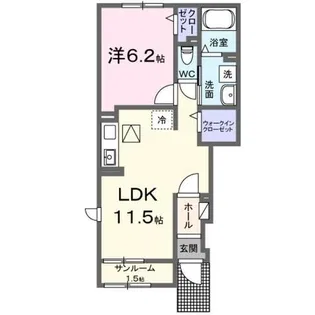 ビーナスベルト【1階】の間取り