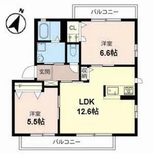 アナスタシア片蔵【A201号室】の間取り
