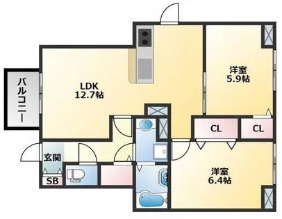 メゾン・みのうら【1階】の間取り
