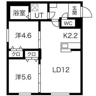 ペシェ北大西【2階】の間取り