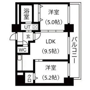 グレイスコート円山北【10階】の間取り