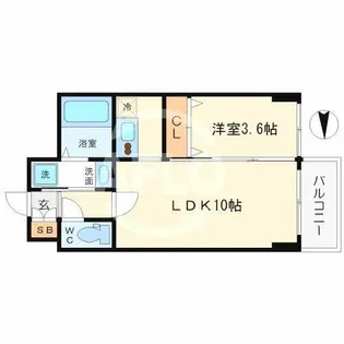 ザ・パーククロス阿波座【3階】の間取り